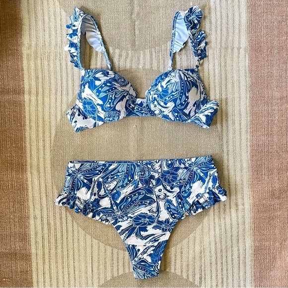 Commense Print Ruffle Bikini Set - Large - Picture 3 of 8